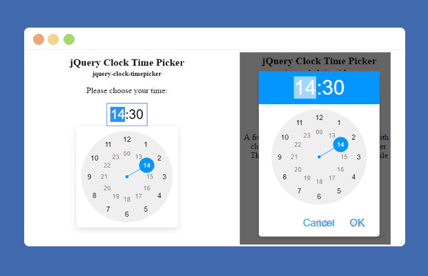 jQuery时钟插件Clock Timepicker